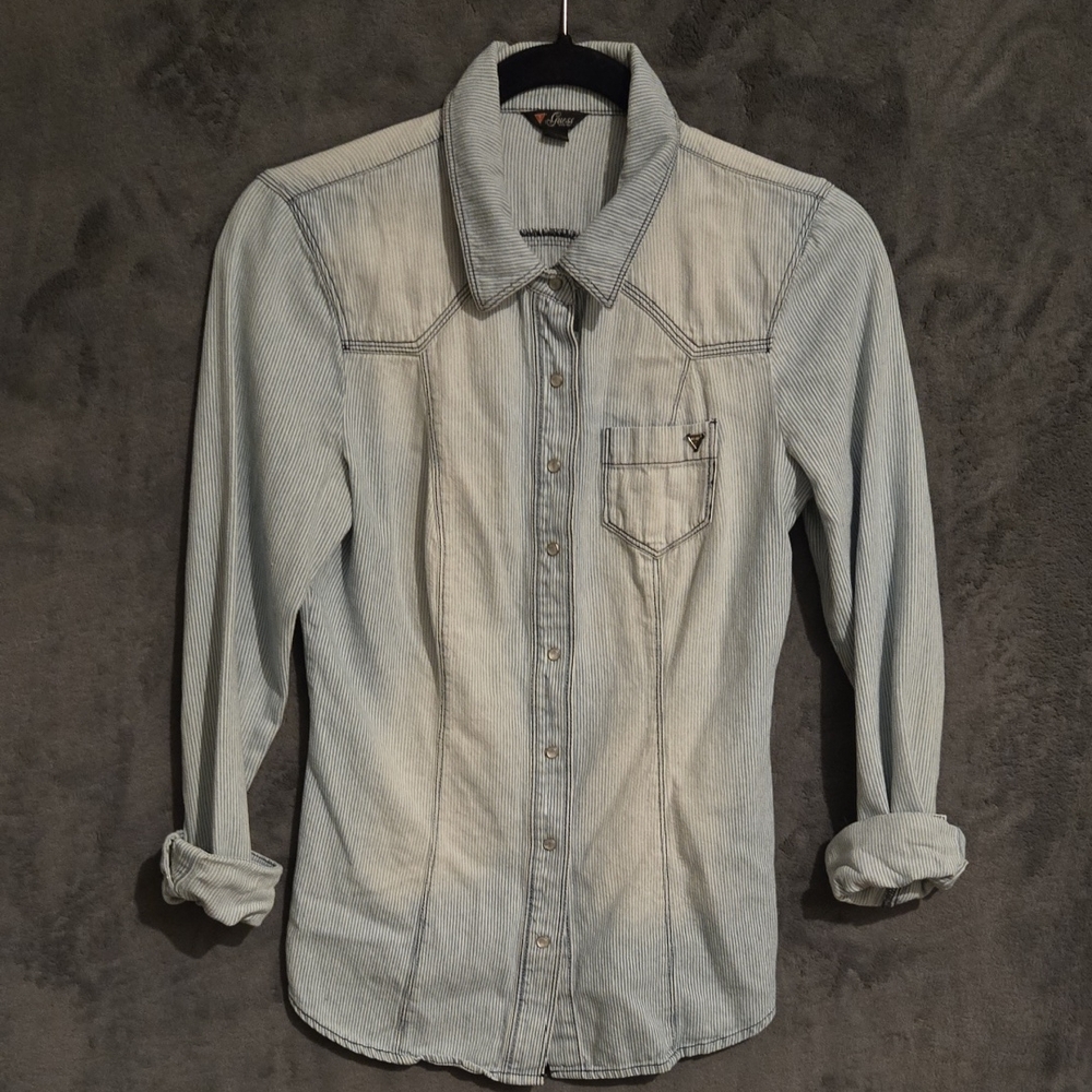 Guess Light Blue Button Down Shirt